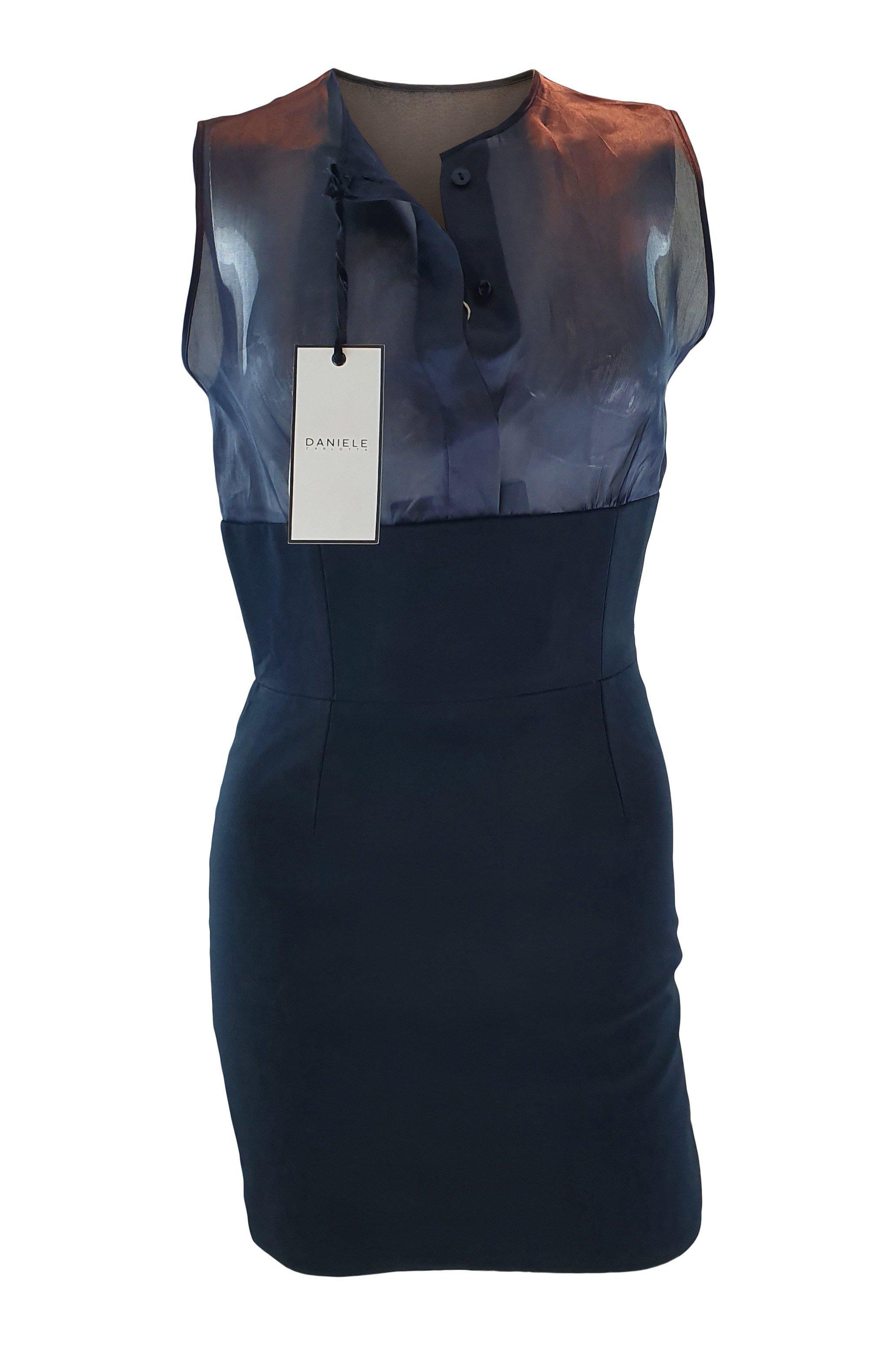 DANIELE CARLOTTA Black Silk Semi-Sheer Micro Mini Dress - Size IT 40 (US 6) | Elegant Evening Party Cocktail Dress for Women | Perfect for Date Night, Club Wear & Special Occasions