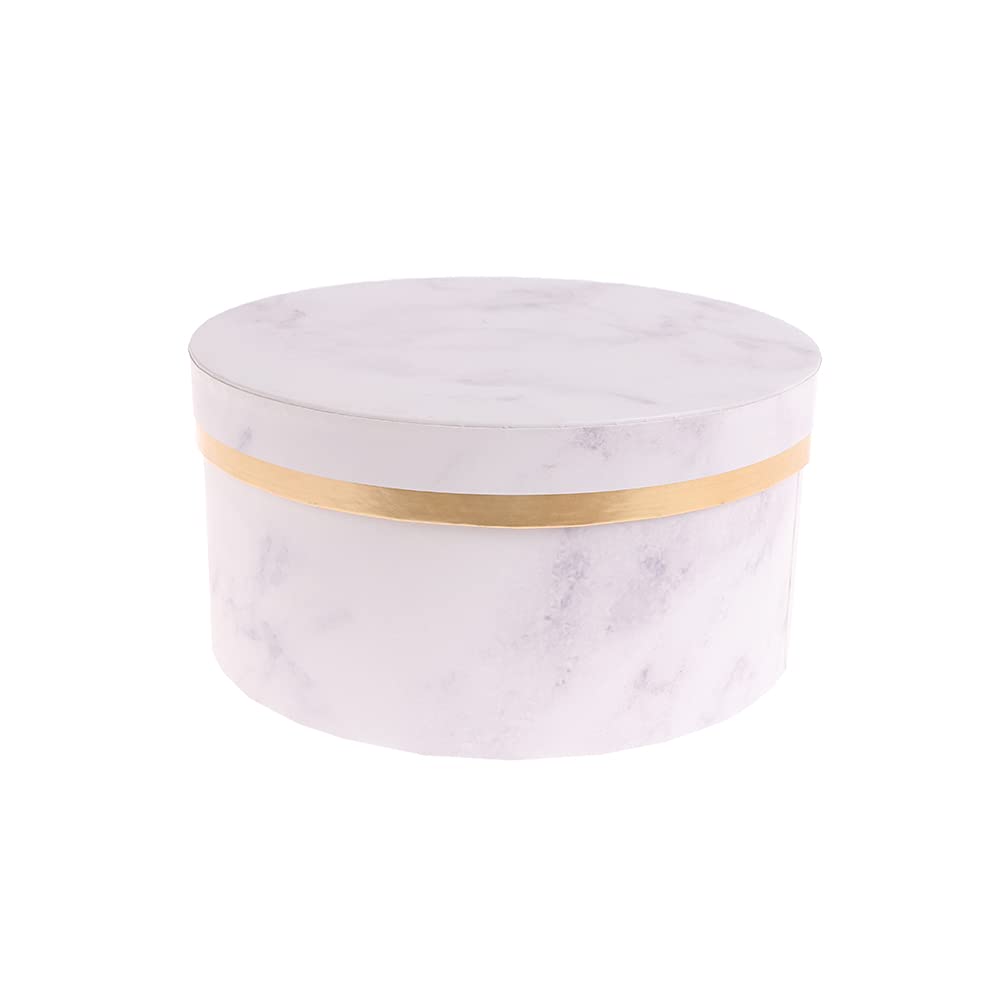 Vintage Marble Round Gift Box with Lid - Creative Birthday Wedding Candy Packaging Box for Party Favors, Flowers & Small Gifts - Perfect for Bridal Showers, Baby Showers & Special Occasions