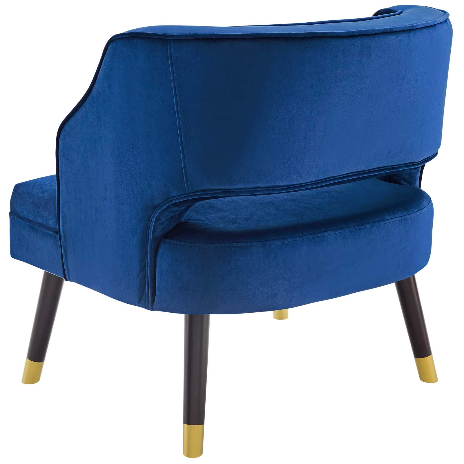 Modern Velvet Accent Armchair for Living Room - Navy Blue Lounge Side Chair, Stylish & Comfortable Seating for Home, Office, or Reading Nook