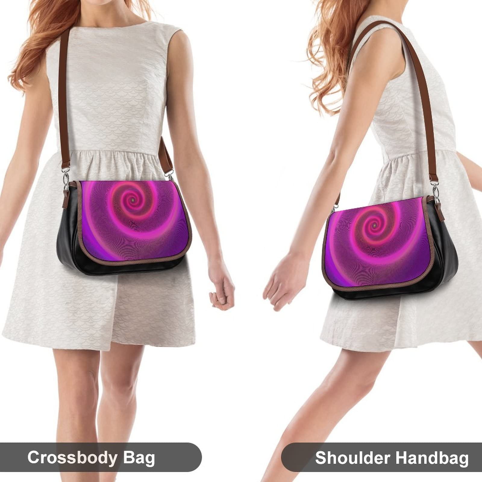Stylish Women's Crossbody Shoulder Bag - Genuine Leather Classic City Satchel Hobo Handbag in Vibrant Vortex Red | Perfect for Work, Travel & Everyday Use