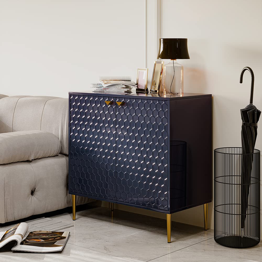Boyel Living Storage Cabinet with Doors - Free Standing Wood Accent Cabinet with Adjustable Shelf | Sideboard & Buffet Cabinet for Living Room, Kitchen, Dining Room | Versatile Storage Solution for Home Organization (Blue)