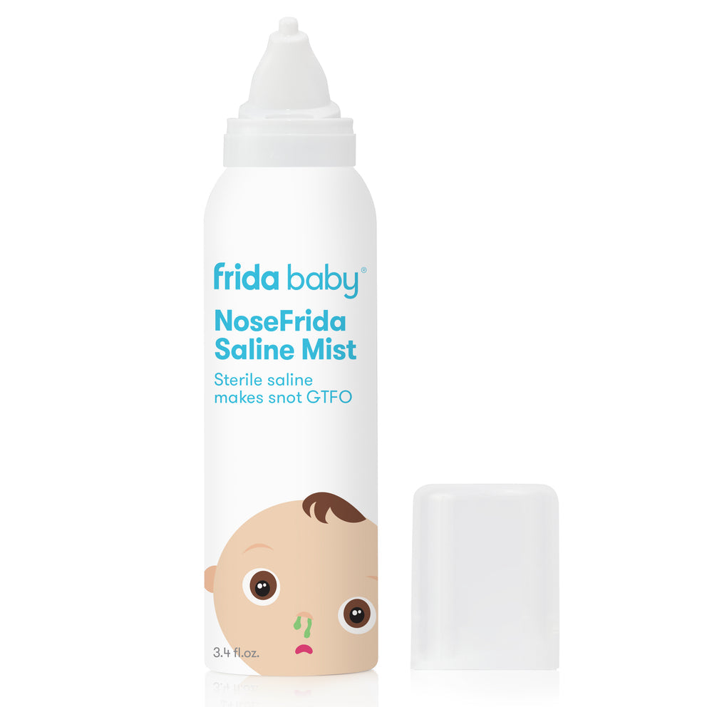 NoseFrida Saline Nasal Spray for Babies - 3.4 oz Gentle Saline Mist for Congestion Relief & Nasal Hygiene - Perfect for Newborns, Infants & Toddlers at Home or Travel