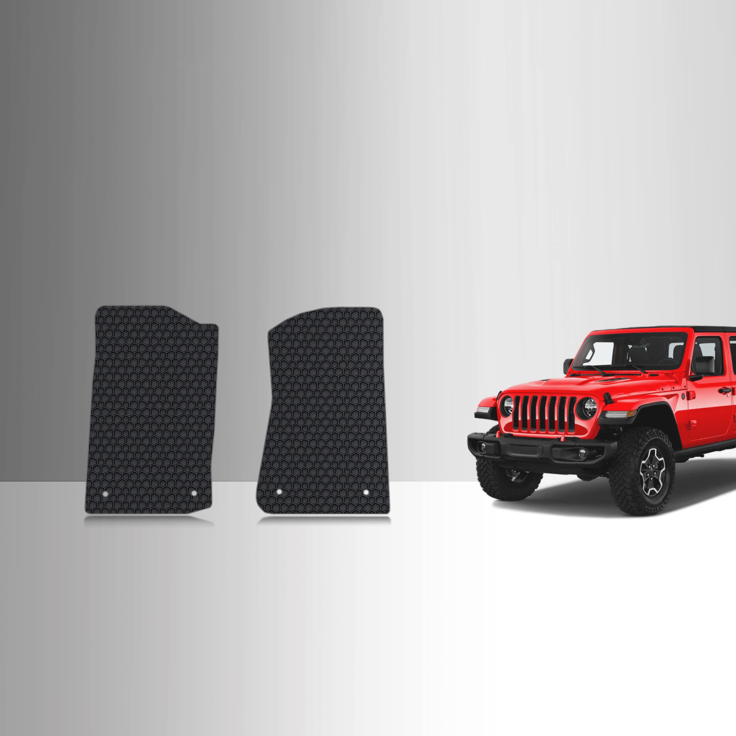 TOUGHPRO Heavy Duty All Weather Front Floor Mats for Jeep Gladiator 2020-2024 | Black Rubber Car Accessories | Made in USA | Perfect for Off-Roading & Daily Driving