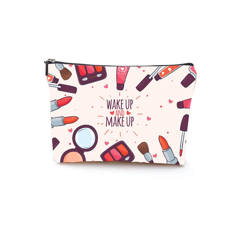 TheYaYaCafe 21cm Waterproof Cosmetic Bag for Women - Large Makeup Pouch Organizer, Travel Toiletry Bag with Multiple Pockets | Perfect for Travel, Gym, Beach & Daily Essentials Storage