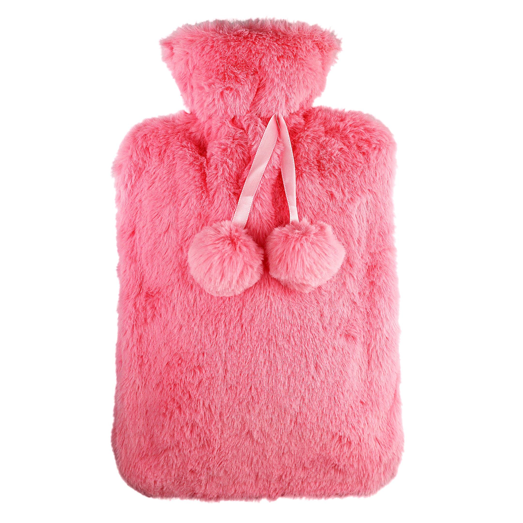 Premium Hot Water Bottle with Soft Fluffy Cover - Large & Small Sizes (2L & 1L) - Warm Comfort for Kids, Girls & Adults - Perfect for Winter, Cramps, Back Pain & Bed Warming - UK Design
