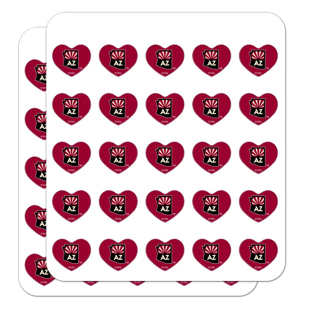Arizona Coyotes NHL Logo Heart Shaped Planner Stickers - Perfect for Scrapbooking, Bullet Journals & DIY Crafts