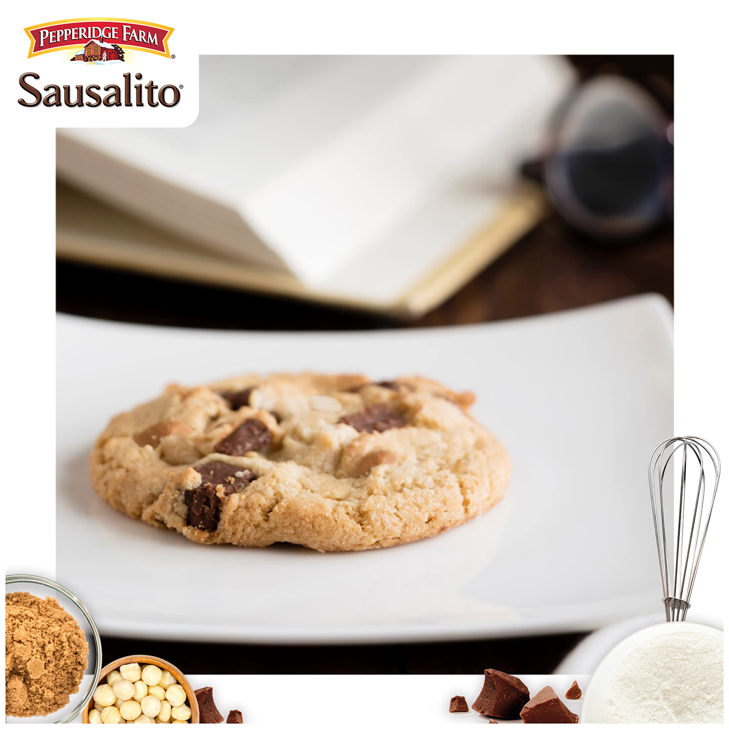 Pepperidge Farm Sausalito Milk Chocolate Macadamia Nut Cookies - Crunchy Gourmet Cookies, 7.2oz Bag (8 Cookies) - Perfect for Snacking, Gifts & Coffee Time