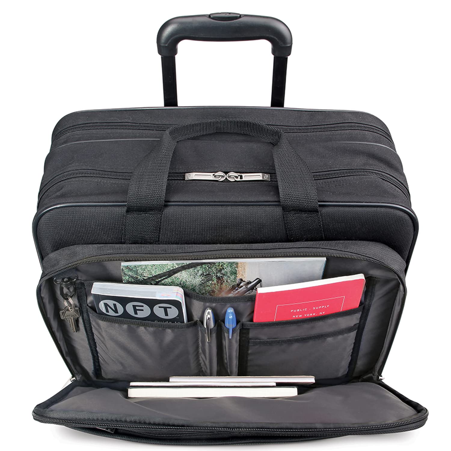 Solo New York Empire Rolling Laptop Bag for Women & Men - 17.3 Inch Rolling Briefcase with Wheels, Business Travel Carry On Luggage - Black (CLS910-4) | Perfect for Airplane, Office & Commuting
