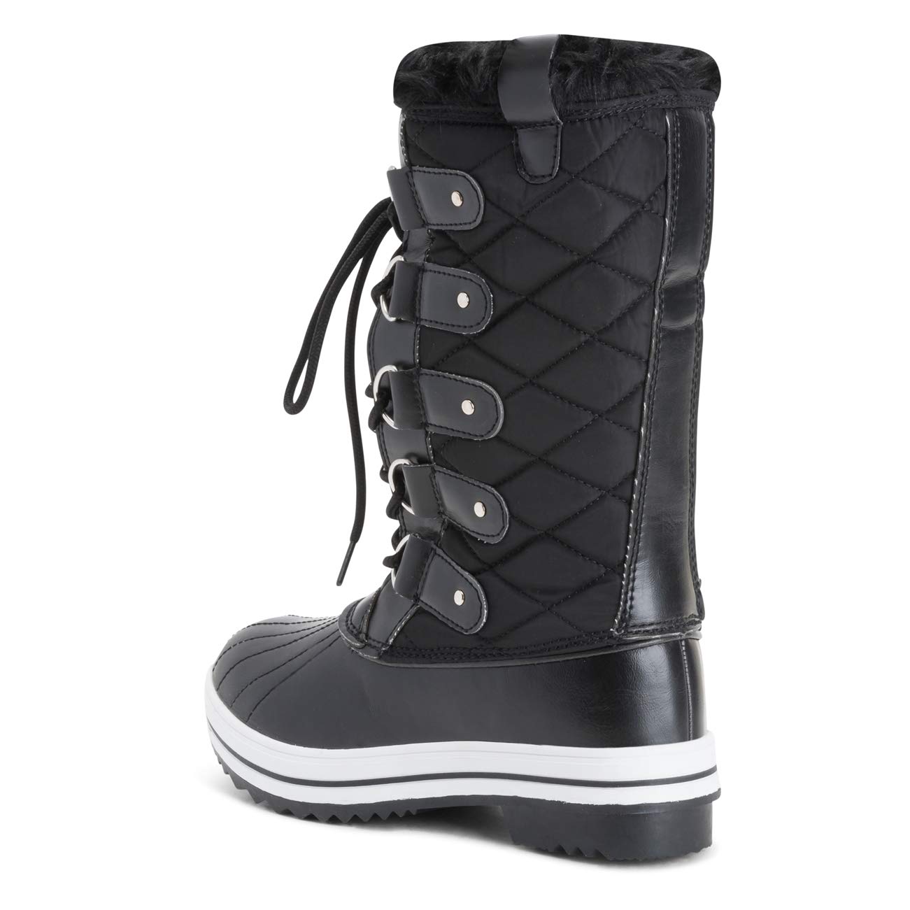 Polar Women's Waterproof Nylon Tall Winter Snow Boots - Warm Insulated Snow Boots for Women, Slip Resistant & Comfortable for Snowy Weather, Hiking & Outdoor Activities