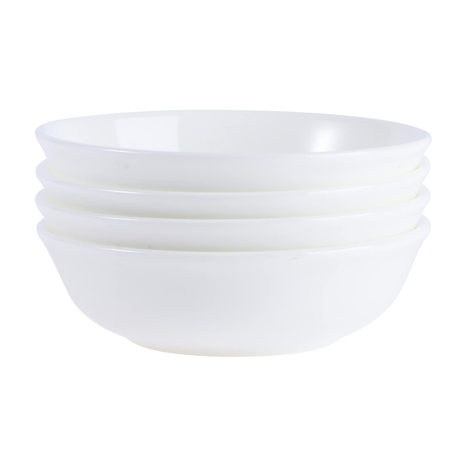 FRCOLOR 4-Piece Ceramic Seasoning Bowls Set - Small Appetizer Dishes & Sauce Plates for Condiments, Spices, Dips - Perfect for Home Kitchen, Restaurants & Hotels (White) - Ideal for Serving Soy Sauce, Salad Dressing, Snacks & Party Appetizers