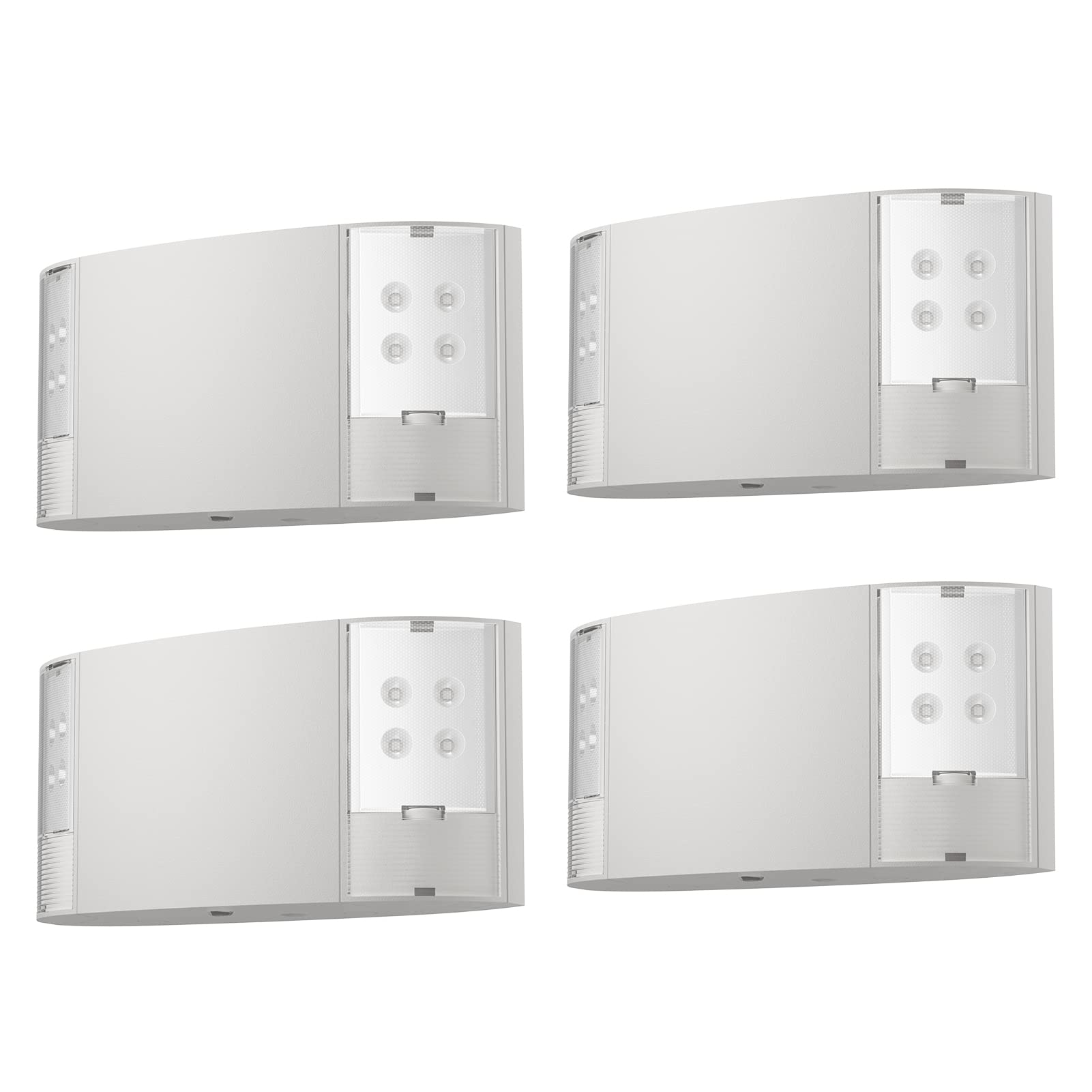 4 Pack UL Listed LED Exit Sign with Emergency Lighting & Battery Backup - 120/277VAC - Dual Adjustable LED Heads - ABS Fire Resistant for Power Outages - Ideal for Commercial Buildings, Warehouses & Emergency Exits