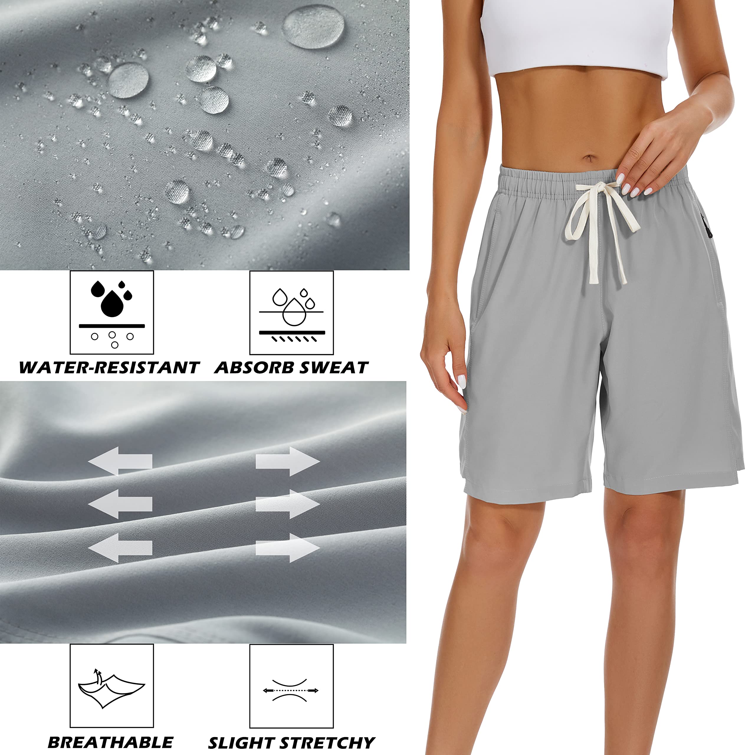 VtuAOL Women's Hiking Cargo Shorts - Quick Dry Lightweight Athletic Shorts for Golf, Travel & Outdoor Adventures | Perfect for Hiking, Camping & Summer Activities