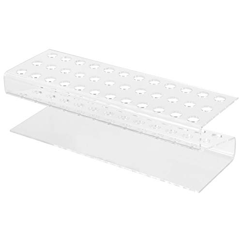 EXCLUZO 36-Hole Clear Acrylic Paint Brush Organizer - Z-Shaped Pencil & Cosmetic Brush Holder for Artists, Makeup Professionals & Students - Perfect for Colored Pencils, Eyebrow Pencils, Makeup Brushes, Nail Tools & Pens - Ideal for Art Studios, Vanity Tables & School Desks