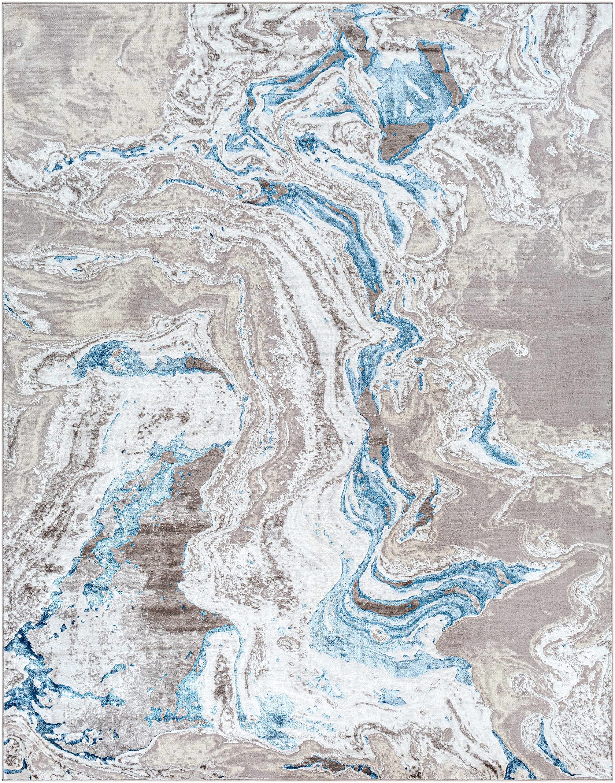 Hauteloom Speldhurst Modern Beige & Blue Area Rug 6'7