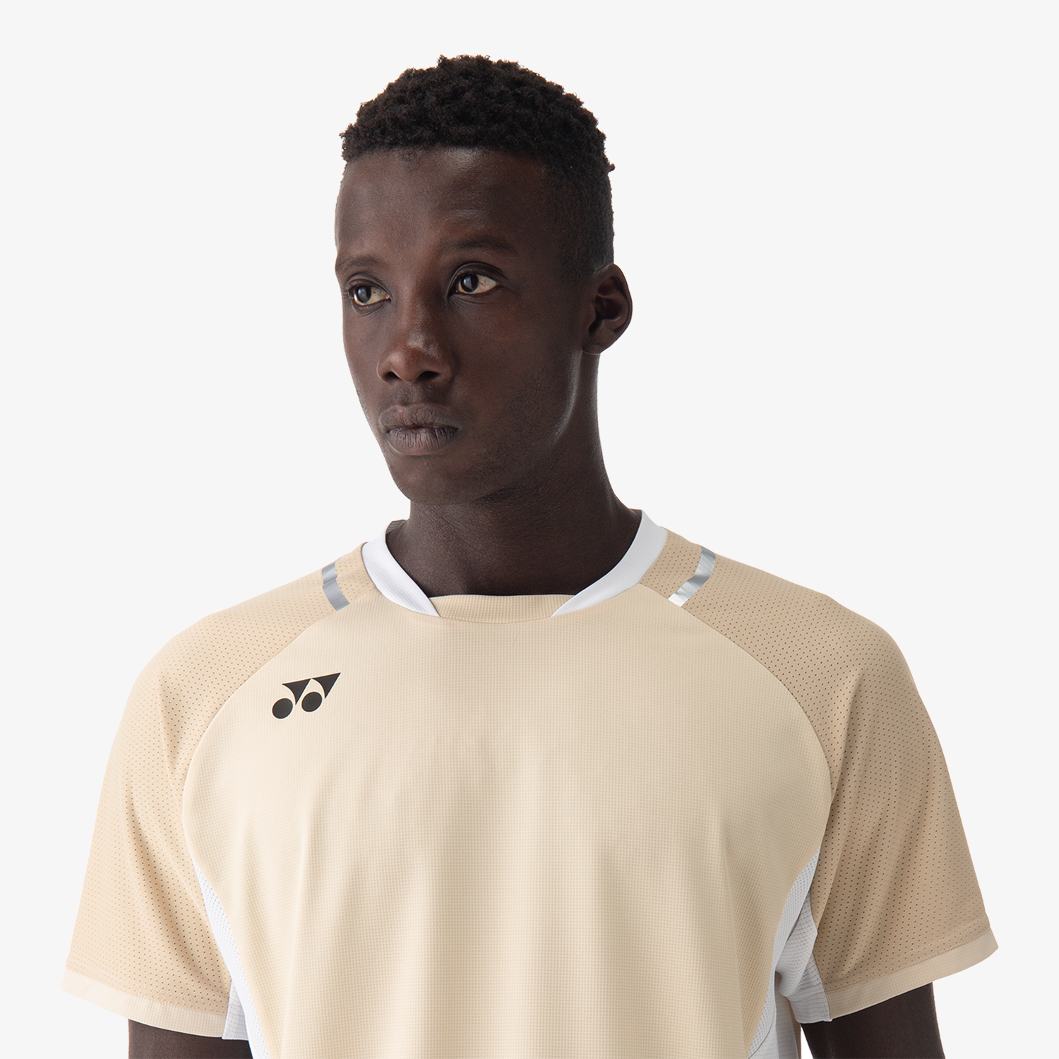 Yonex Men's Crew Neck Shirt 10633 - Ice Beige | Breathable Tennis & Golf Performance Shirt for Men | Perfect for Sports, Gym & Casual Wear