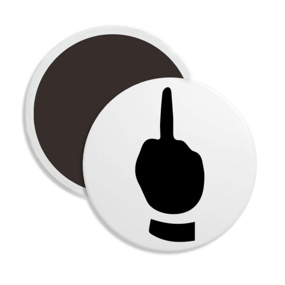 Funny Middle Finger Gesture Ceramic Fridge Magnet - Outline Pattern Round Keepsake for Home & Office Decoration - Perfect for Gag Gifts, Whiteboard Messages, and Kitchen Organization