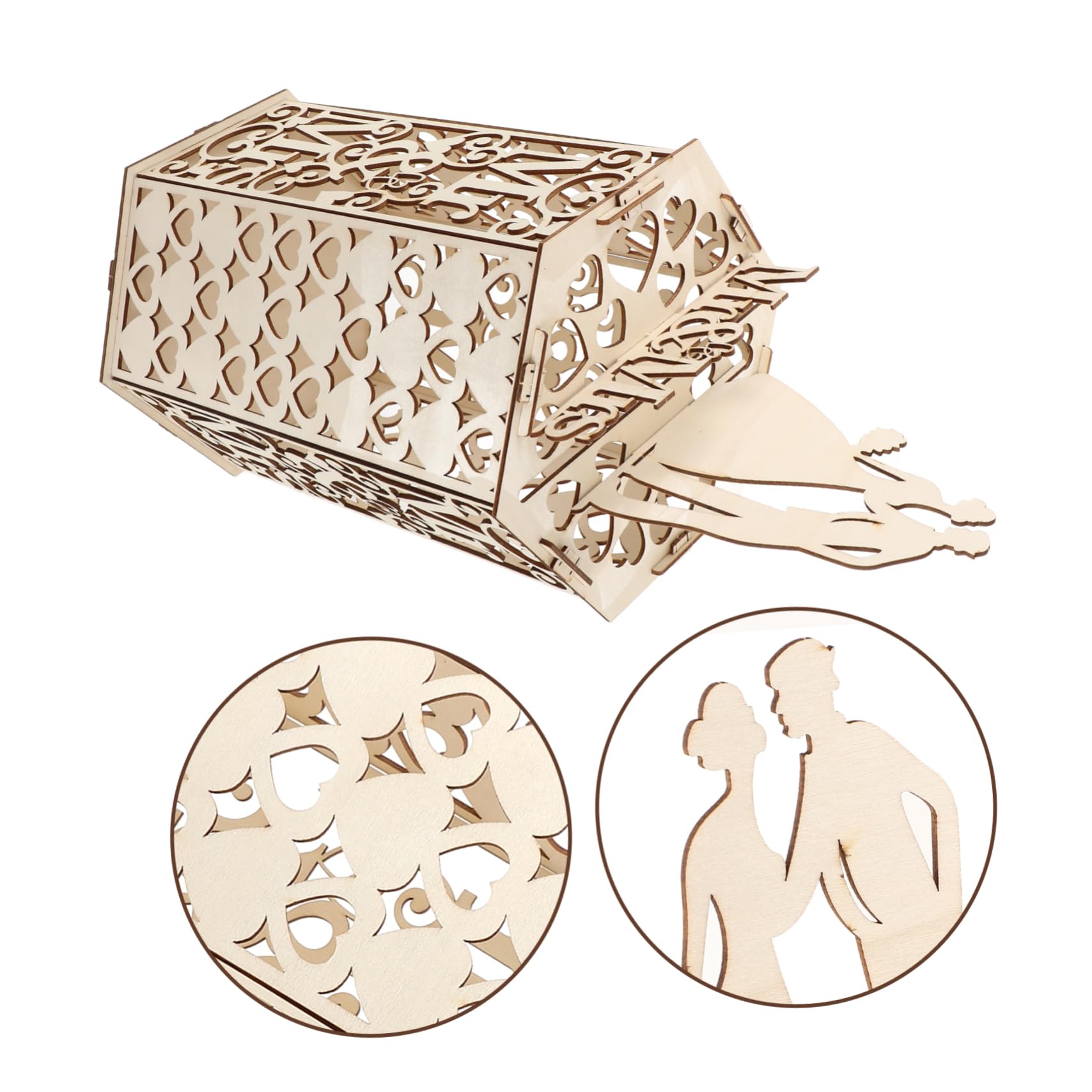 Rustic Wooden Wedding Card Box - Elegant Envelope Holder for Bridal Shower, Reception & Anniversary Gifts - Perfect for Rustic, Vintage & Boho Weddings