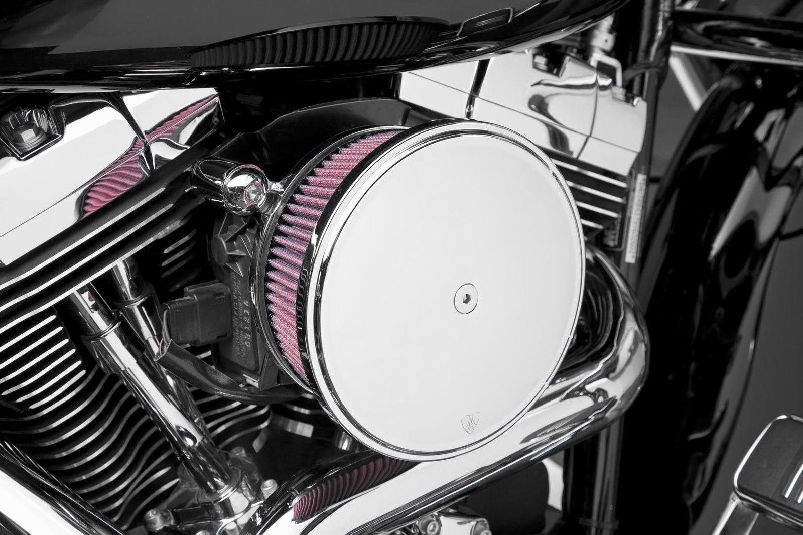 Arlen Ness Big Sucker 18-819 Stage 2 Air Filter Red Chrome Cover for 2008-2016 Harley Davidson Touring Models - High Performance Motorcycle Air Intake Upgrade for Improved Engine Power & Style