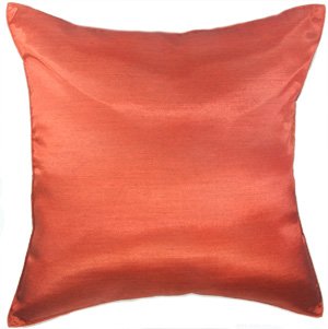 Artiwa 20x20 Inch Large Solid Burnt Orange Silk Decorative Throw Pillow Cover for Couch, Bed, Sofa - Elegant Home Decor Accent for Living Room, Bedroom, and Office