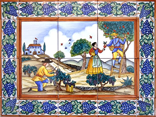 28315 Mural Grape Harvest With Edge Border 3