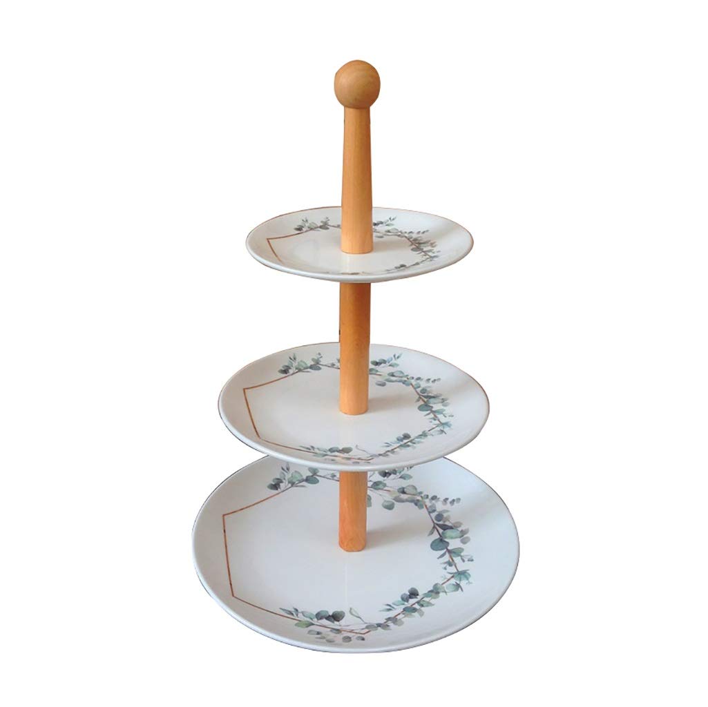 European Style 3-Tier Ceramic Dessert Stand - Cake & Fruit Display Tray for Afternoon Tea, Snacks, and Household Decor (Color: C)