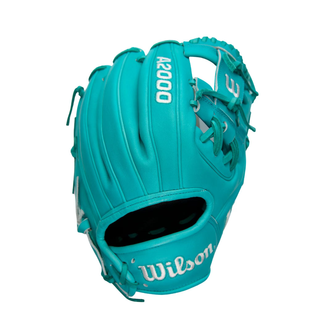 Wilson A2000 1786 Mahi 11.5 Inch Infield Baseball Glove - Premium Leather Teal & White - Perfect for Infield Practice, Games & Training