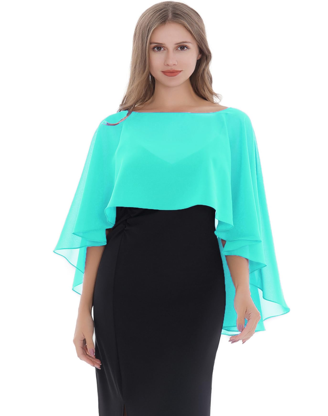 Elegant Women's Chiffon Capelet Shawl - Soft Bridesmaid Wrap for Evening Dresses & Wedding Cover Up | Perfect for Formal Events, Parties & Special Occasions