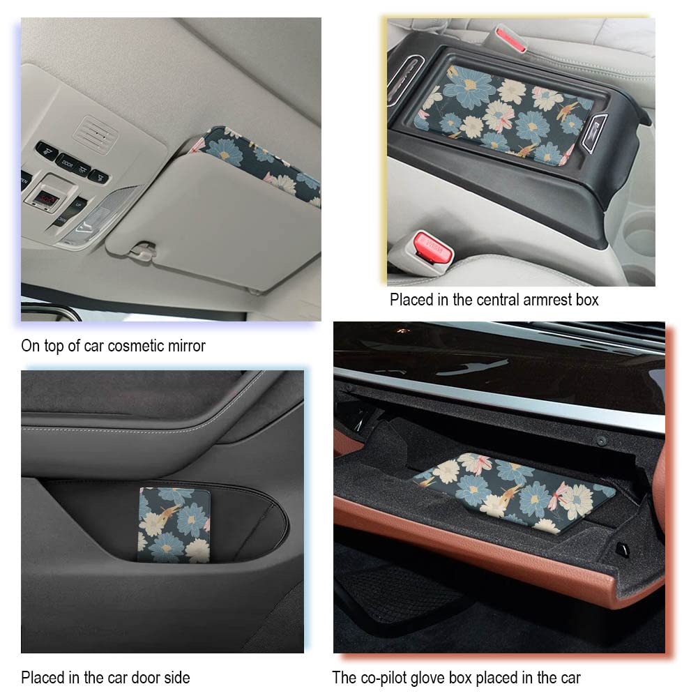 Jeiento Cherry Pattern Car Accessories Organizer - Car Registration & Insurance Holder, Glove Box Wallet for Women, Driver's License & Key Storage, Contact Info Card Holder for Road Trips & Daily Commute