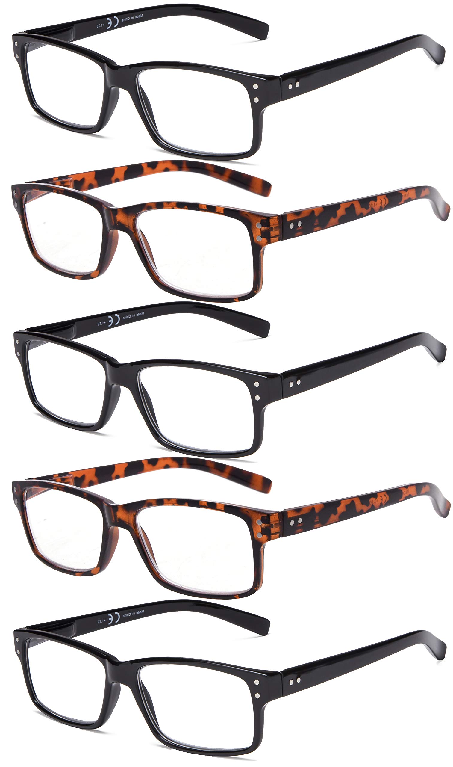 CessBlu Multipack Reading Glasses for Men & Women - Lightweight Readers with Spring Hinges (2-Pack, 3-Pack, 5-Pack) - Perfect for Reading, Computer Work, and Crafts