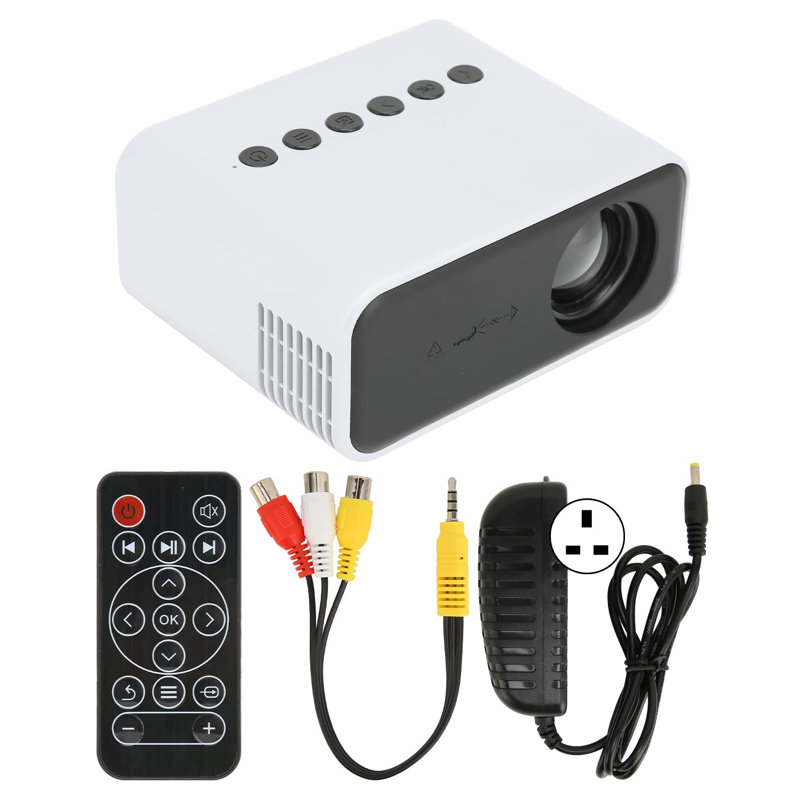 RajoNN Mini Portable LED Projector - 1080P HD Movie Projector for Home Theater, Outdoor Camping & Laptop Presentations (Yellow)