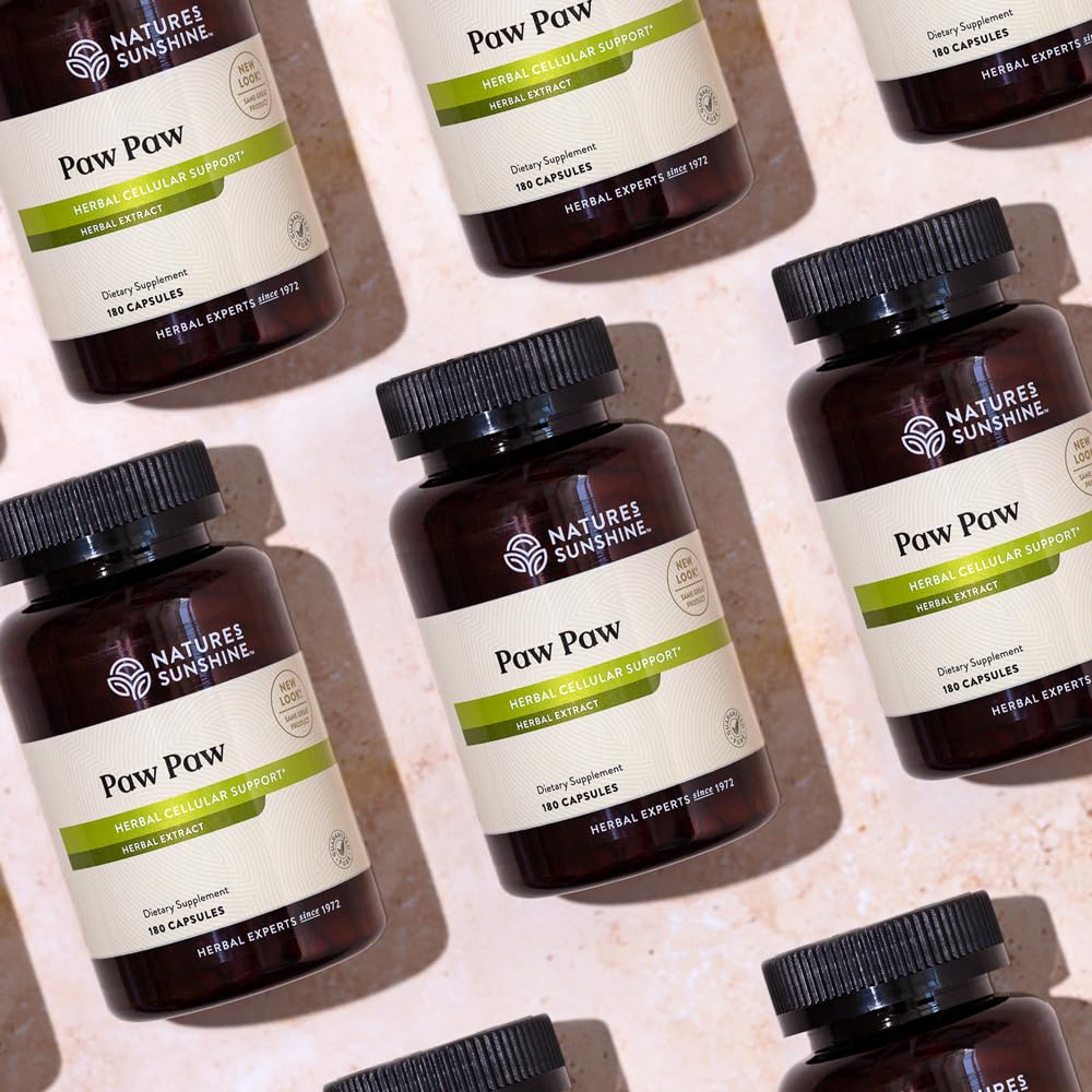 Nature's Sunshine Paw Paw Cell-Reg Supplement - 180 Capsules with 50+ Acetogenins for ATP Production & Blood Circulation Support | Immune System Booster & Cellular Health for Active Lifestyles