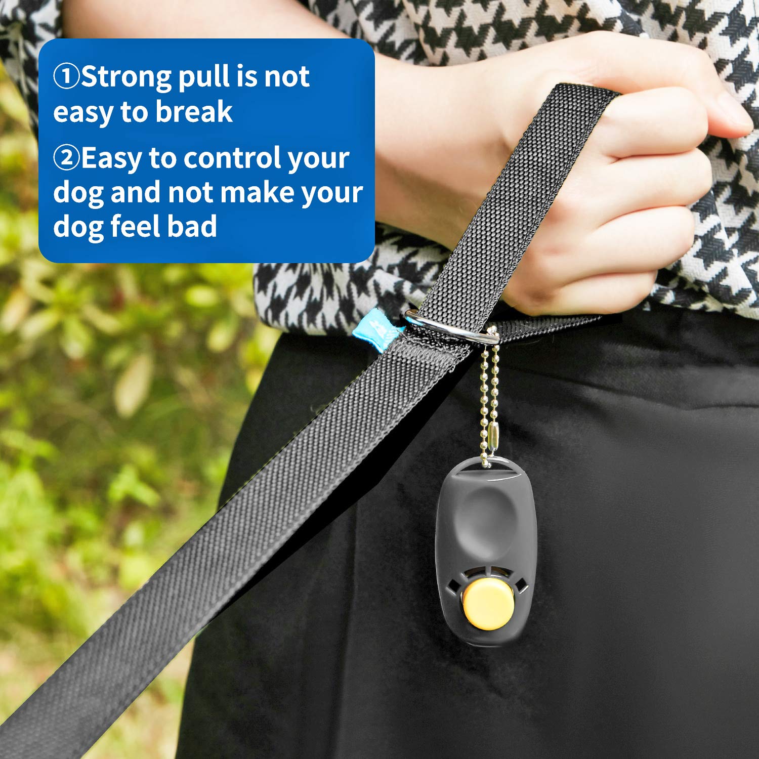 BAAPET 15 ft 20 ft 30 ft 50 ft 100 ft Long Dog Training Leash - Heavy Duty Nylon Retractable Lead for Small Medium Large Dogs & Cats - Perfect for Outdoor Play, Camping, Hiking & Backyard Training (15 Feet, Black)