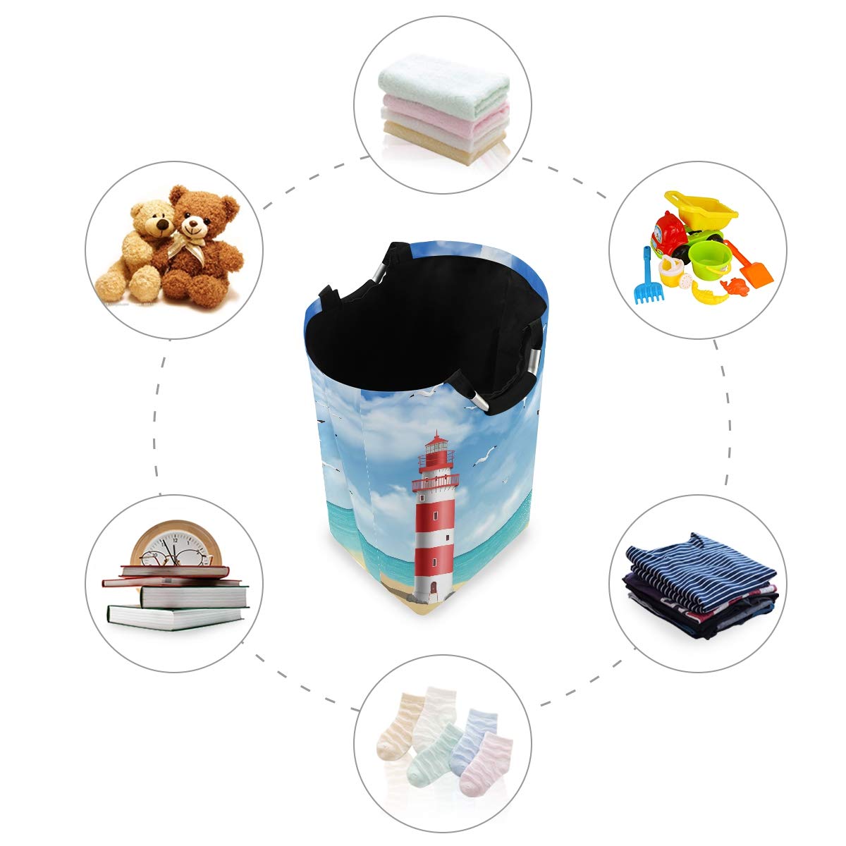 Large Blue Bird Toy Storage Bin - Waterproof Fabric Laundry Hamper with Handles for Kids | Collapsible Clothes Organizer for Nursery, Bedroom & Beach | Perfect Gift Basket for Dirty Clothes & Home Organization
