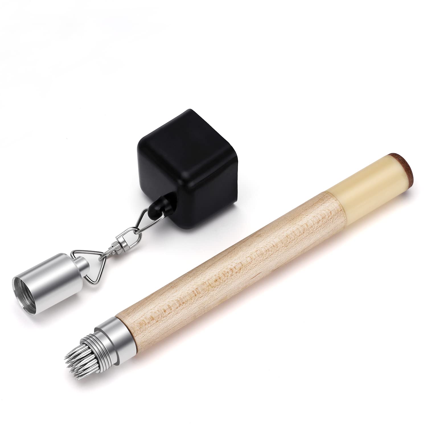 TOBWOLF 2-in-1 Billiard Chalk Holder & Cue Tip Pricker - Non-Slip Pool Table Accessories for Snooker, 8 Ball, 9 Ball - Perfect for Home Game Rooms, Bars & Professional Tournaments