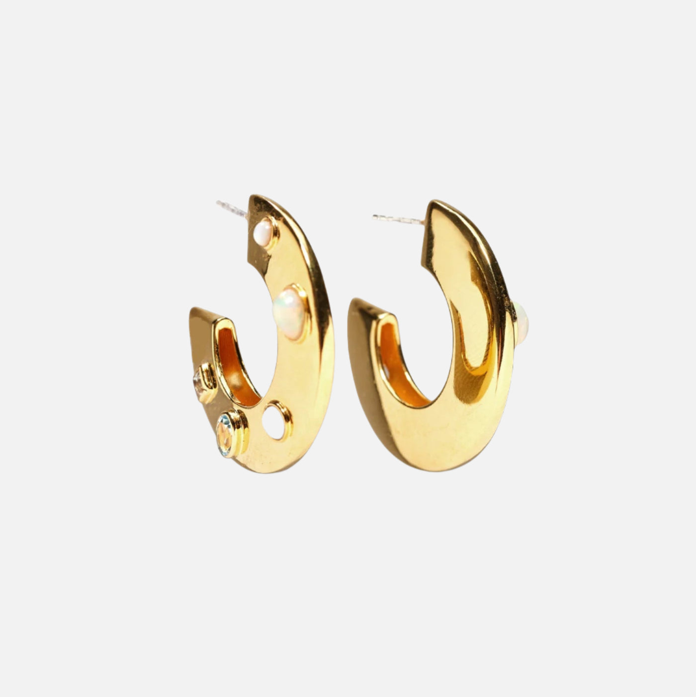 Dotted Pearl Saucer Hoops - Elegant Pearl Earrings for Women, Perfect for Parties, Weddings & Everyday Wear