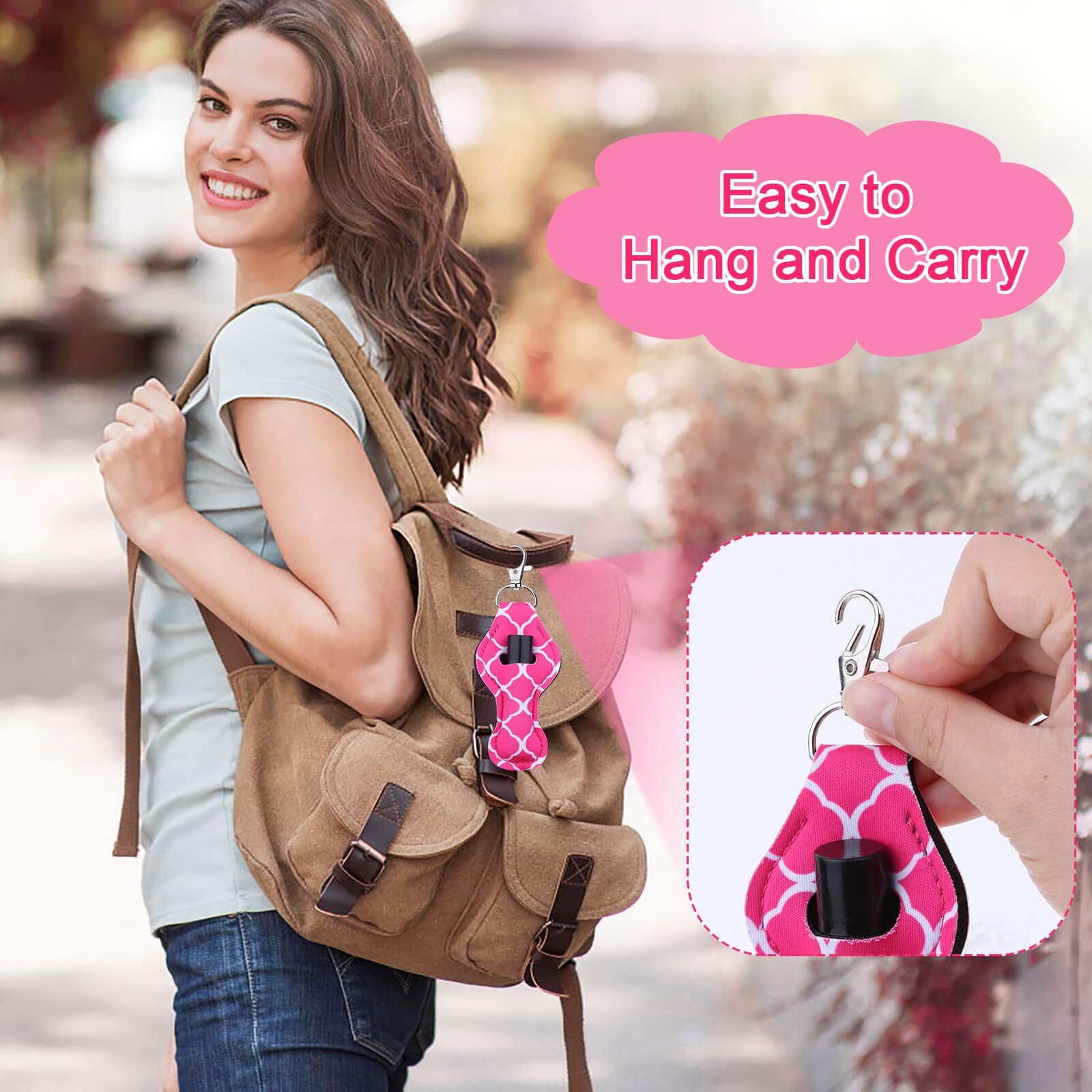 Caffox 30Pcs Chapstick Holder Keychain with Clip - Bulk Lip Balm, Lipstick & Lipgloss Holder for Lanyards & Keychains - Perfect for Gym, Travel, and Everyday Use