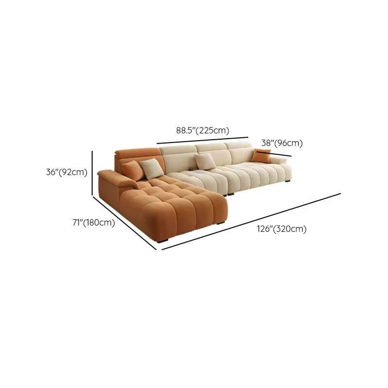 Modern L-Shaped Sectional Sofa with Chaise Lounge - Solid Pine Wood Frame, Left-Facing Design & Hidden Support - Perfect for Living Room, Home Theater, and Small Spaces