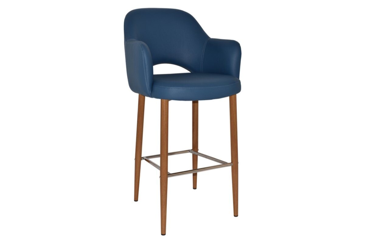 EZ Hospitality Avalon Stool with Arms - Light Oak Finish - 750mm Seat Height - Perfect for Kitchen Islands, Bars & Commercial Settings
