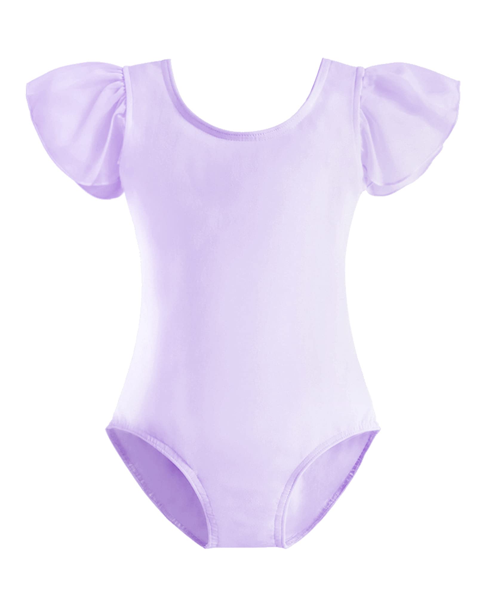 Stelle Girls Ballet Leotard Black Dance Leotard with Ruffle Short Sleeve - Gymnastics Outfit for Toddler, Little Kid & Big Kid - Perfect for Ballet Class, Dance Recital & Gymnastics Practice