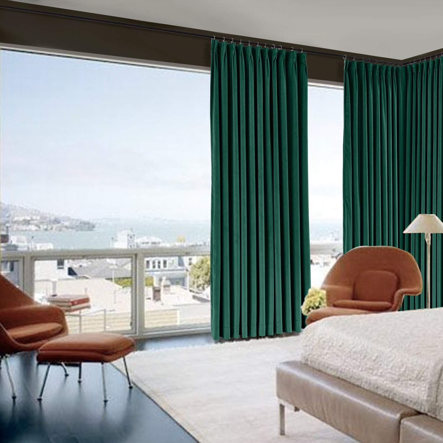Premium Thermal Insulated Blackout Curtains - Solid Velvet Extra Wide Window Drapes for Room Darkening (100x96 Inches, 1 Panel) - Perfect for Bedrooms, Home Theater & Light-Sensitive Spaces