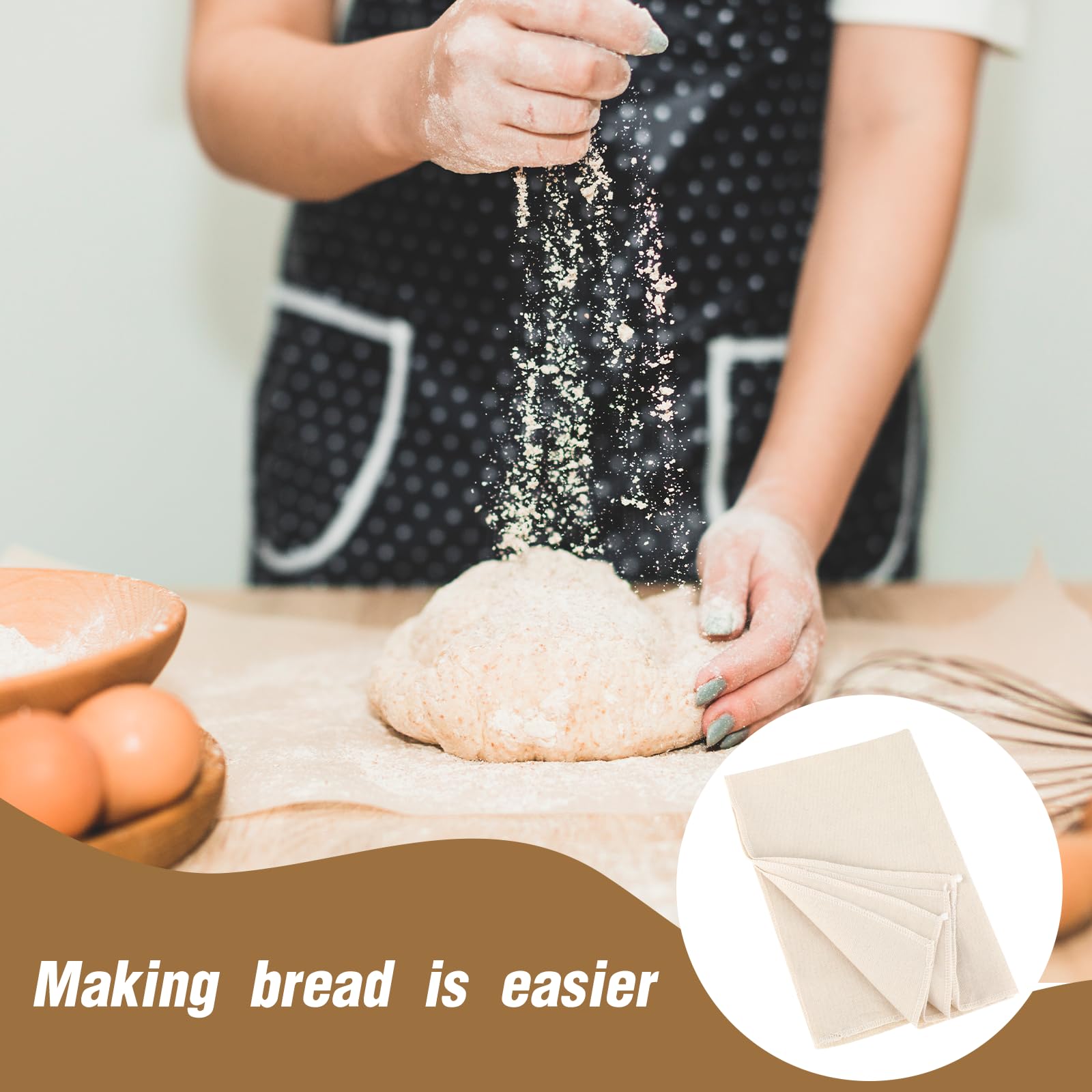 Premium 18x30 Inch Reusable Bread Proofing Cloth - Thick Linen Dough Rolling Towel for Baking Baguettes, Sourdough & Homemade Loaves | Ideal for Pastry, Artisan Bread & Kitchen Use