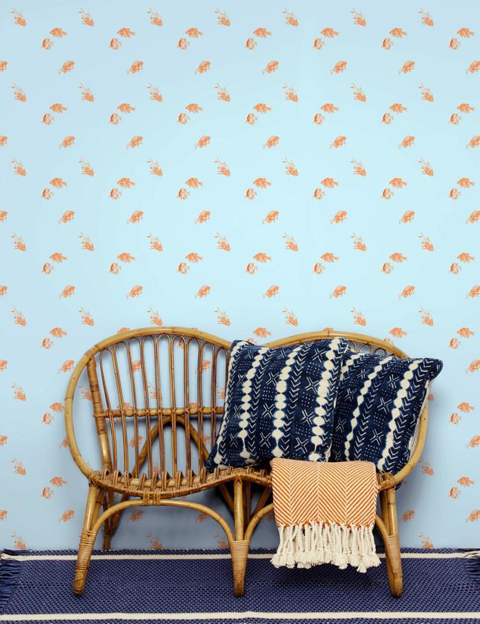 Nathan Turner Goldfish Wallpaper - Glacier Blue Design for Home Decor & Nursery Room Accent