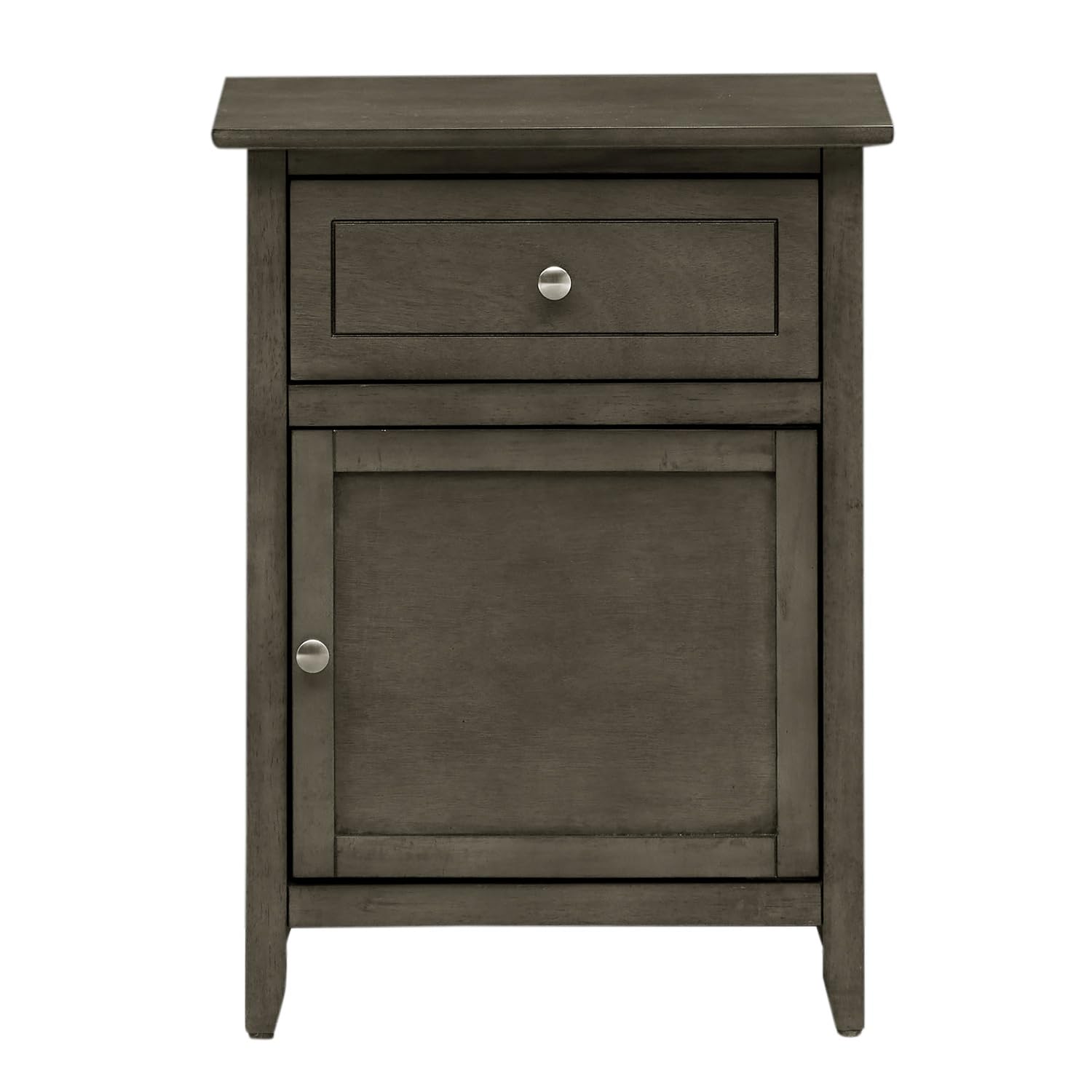 Modern Gray Nightstand with 1 Drawer - 25