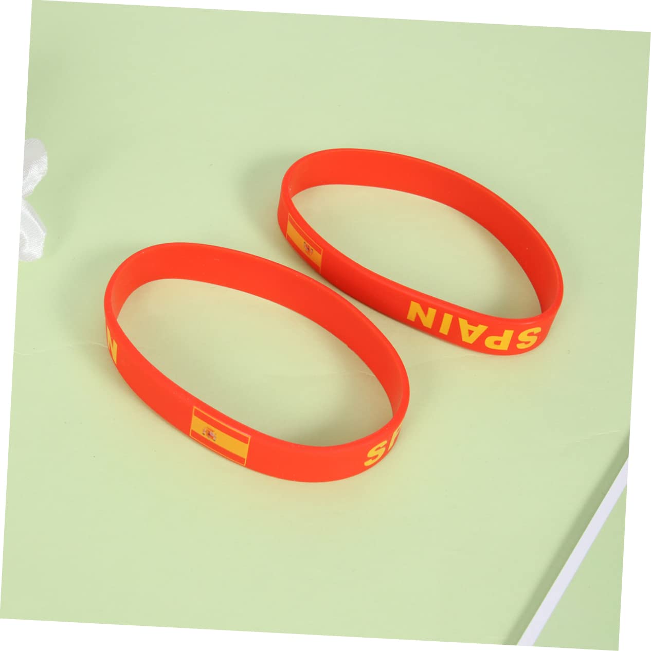 SUPVOX 2 Pack Spain Flag Silicone Wristbands - Stretchable Rubber Bracelets for Men & Women - Perfect for Fitness, Yoga, Gym, Sports Fans & Supporters - Great Gift Idea (5 Pieces per Pack x 2 Sets) - Ideal for Game Day, Team Spirit, Workouts & Everyday Wear