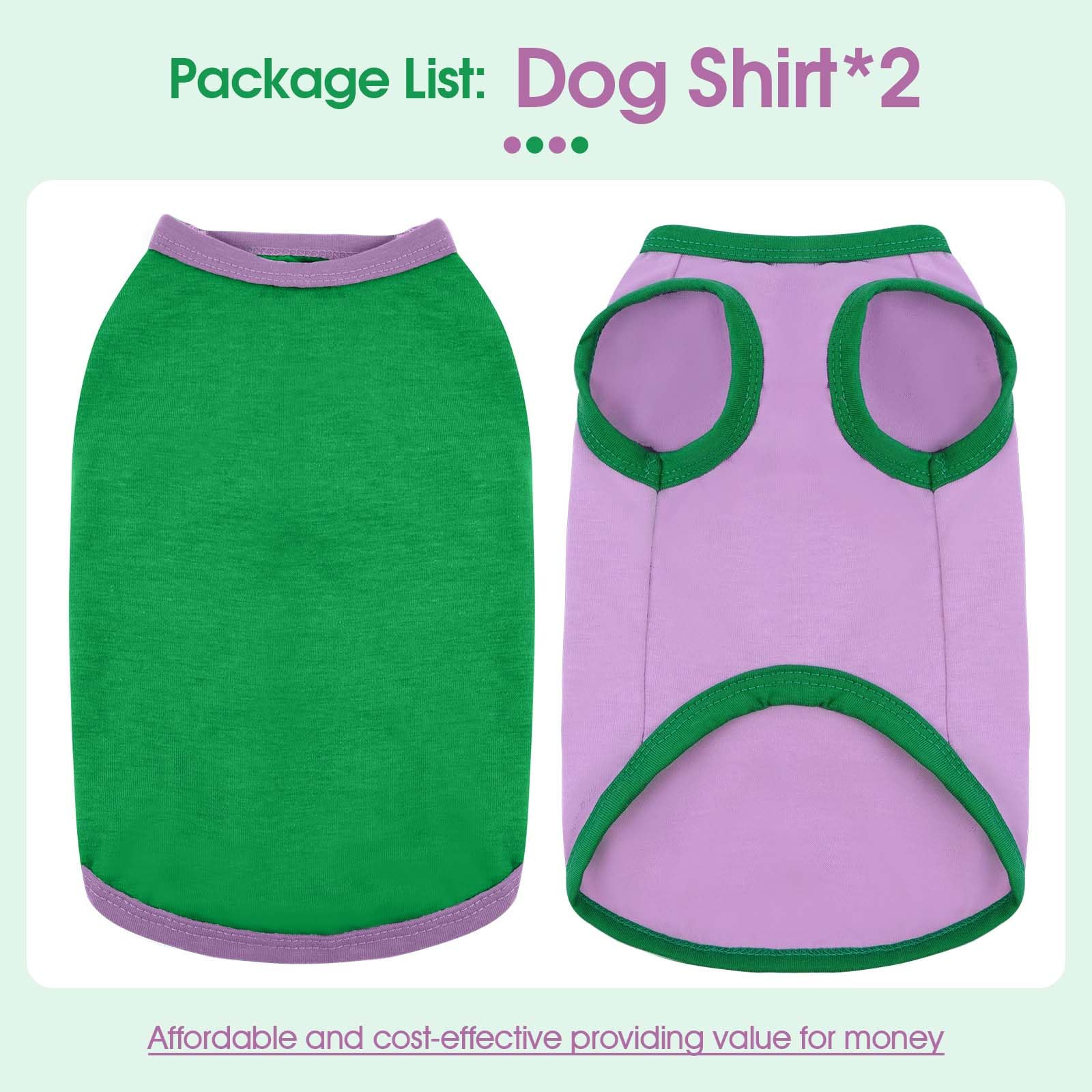 ROZKITCH 2 Pack Soft Cotton Dog T-Shirts - Breathable Sleeveless Tank Top Vest for Small Dogs & Puppies - Perfect for Summer Walks, Outdoor Adventures & Pet Fashion