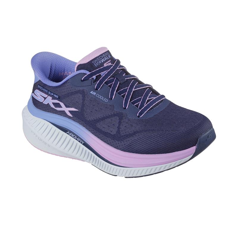 Skechers Slip Ins Go Walk Max Cushion Arch Fit Sneakers - Comfortable Walking Shoes for Men & Women - Perfect for Walking, Travel & Everyday Wear (Style #125582/NVLV)