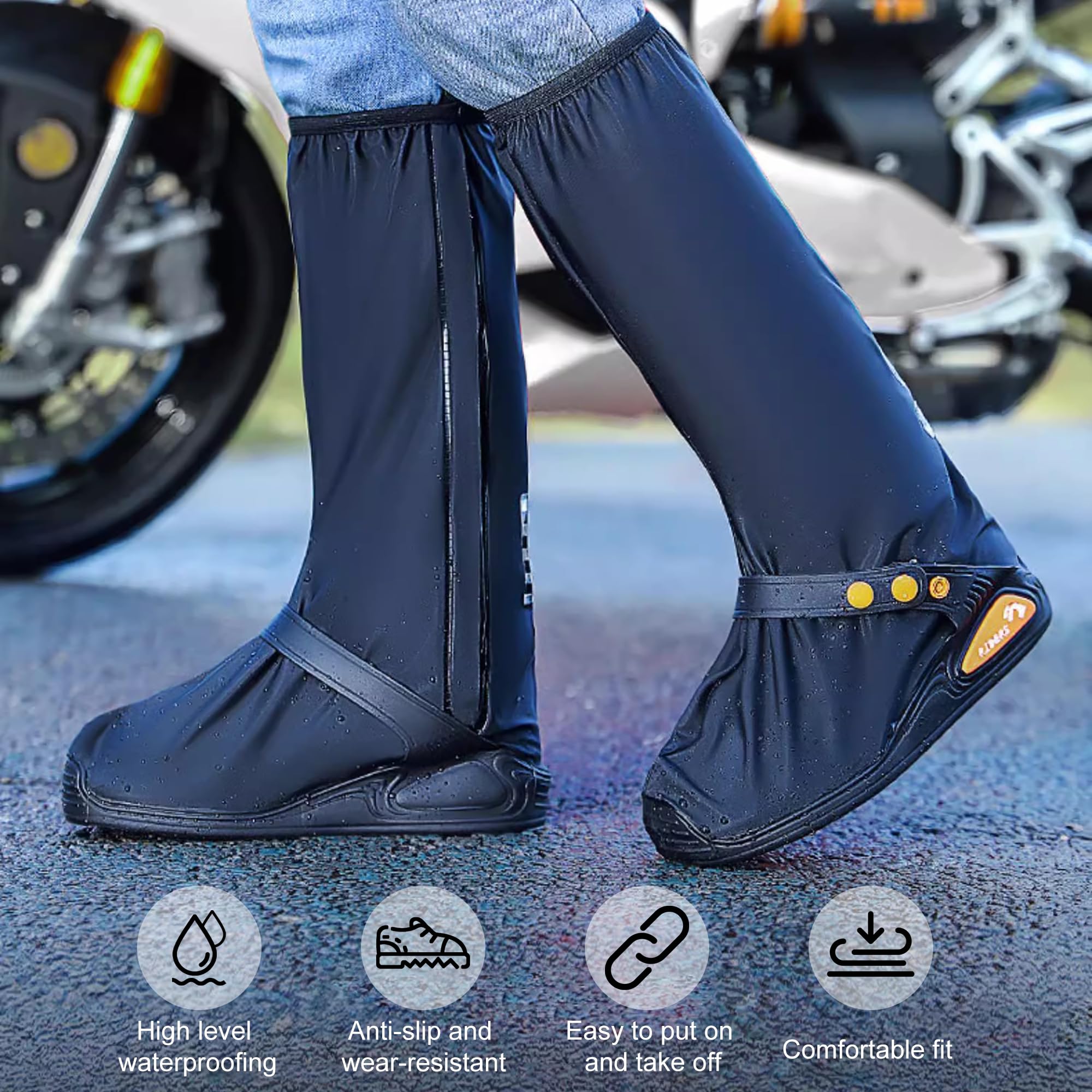 Waterproof Rain Shoe Covers for Men & Women - Slip-Resistant Overshoes for Outdoor Work, Commuting & Hiking (Black, Medium Size) - Perfect for Rainy Days, Snowy Weather & Wet Conditions