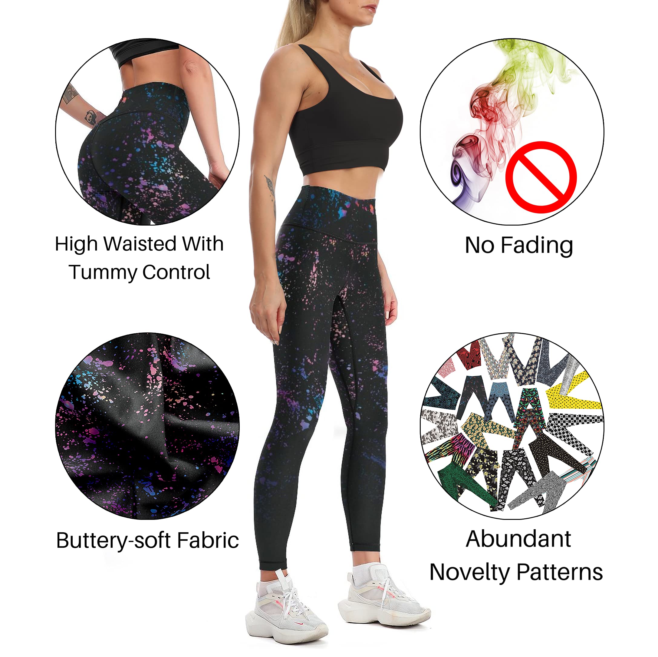Cerburny High Waisted Yoga Pants for Women - Tummy Control Workout Leggings, Gym Athletic Spandex Pants - Perfect for Yoga, Running & Lounge Wear