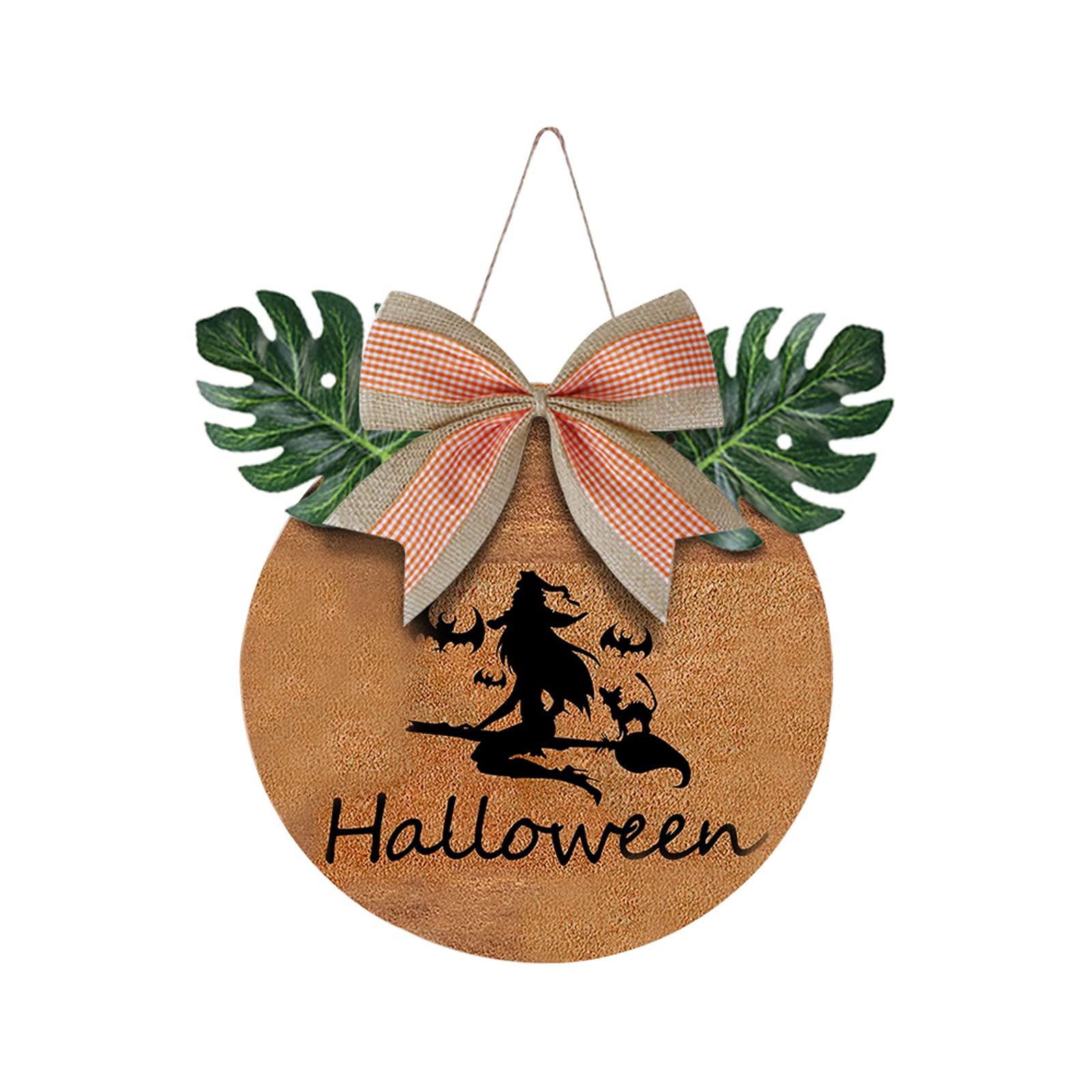 Halloween Decorations - Wooden Door Hanging Plaque for Halloween Party, Home & Outdoor Decor - Perfect for Front Door, Porch, and Halloween Party Decorations