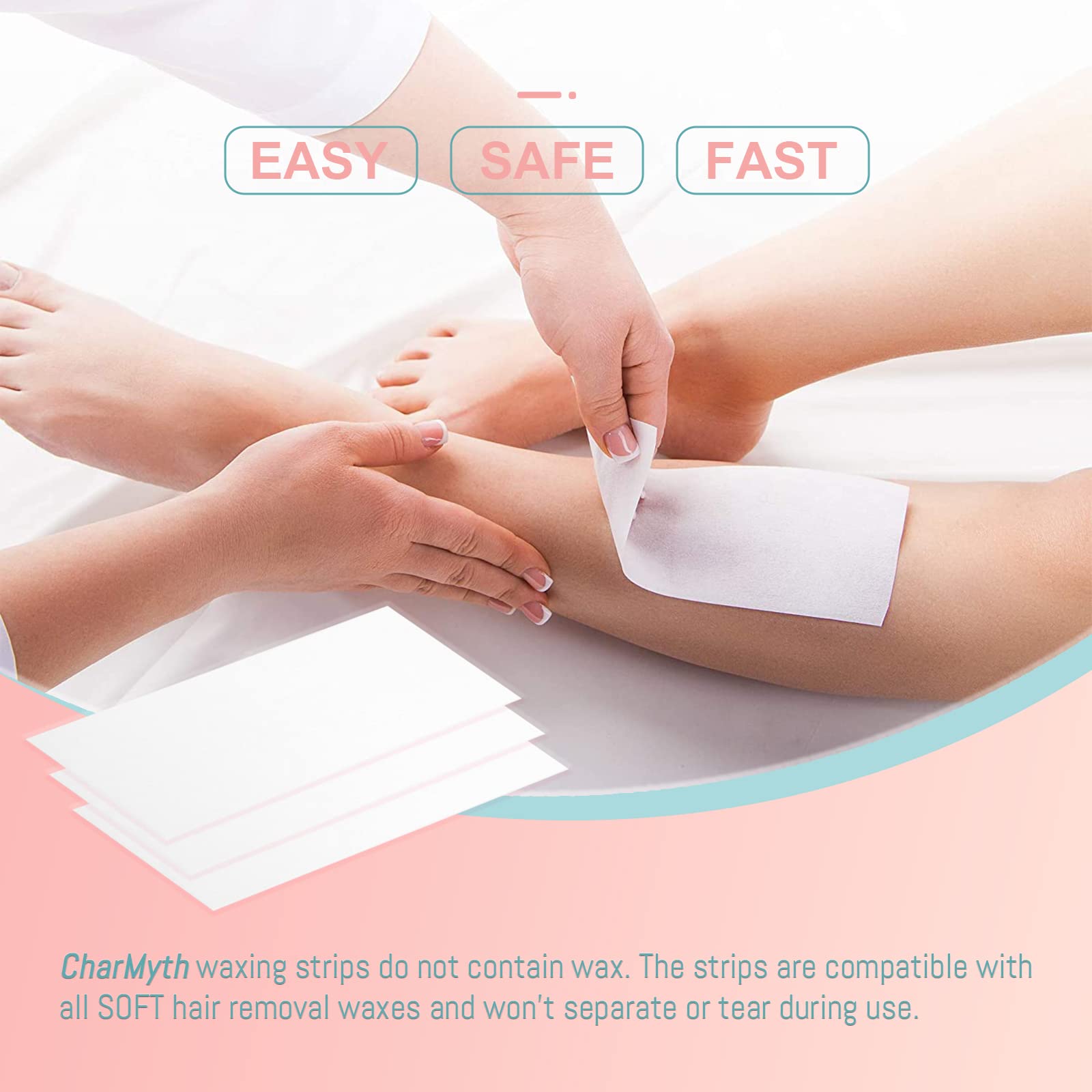 100 Yard Non-Woven Disposable Wax Strips for Body & Face Hair Removal - Gentle Epilating Roll for Smooth Skin at Home or Salon